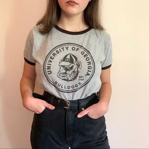 University of Georgia/Georgia Bulldogs Ringer Tee